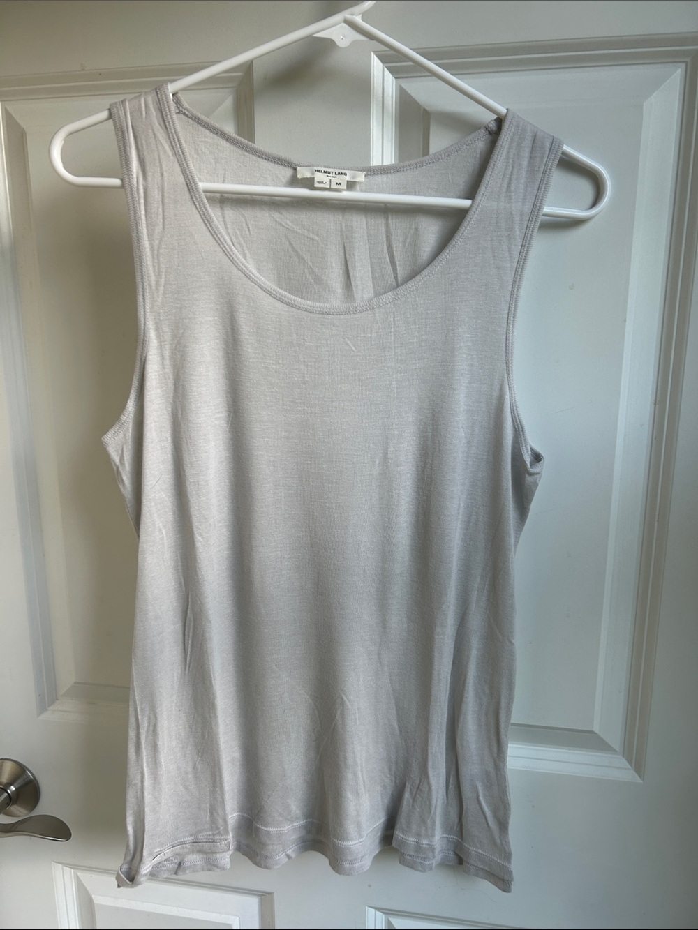 Helmut Lang - Light Gray Tank Top - Classic Women's Scoop Neck